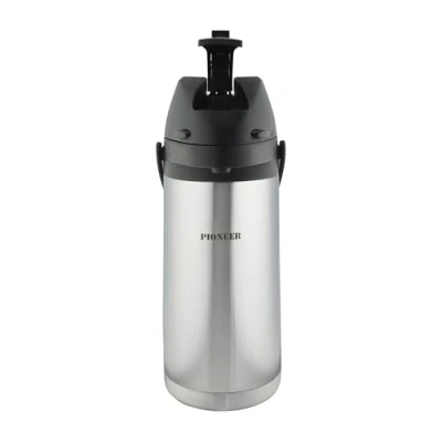 Immagine di Pioneer Fiaschetta in acciaio inox con leva, dispenser per caffè, conferenze, eventi, 1,9 litri, argento