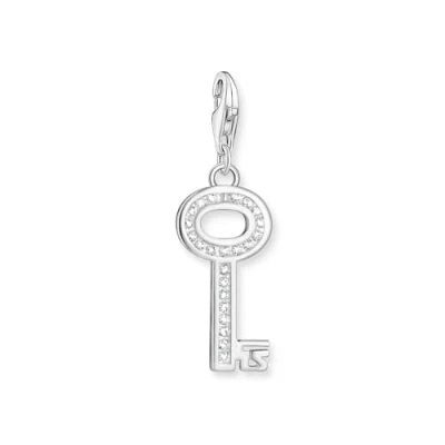 Immagine di Thomas Sabo 0010 051 14 Ciondolo da donna con zirconia cubica, argento sterling 925, 21 mm, Key Silver Gems