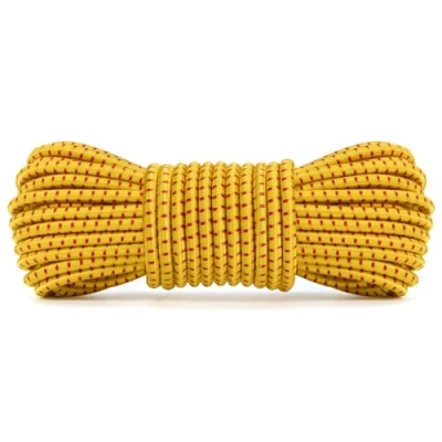 Immagine di Abma Cord Corda Elastica 5mm 10M di Gomma Cavo Elastico Marino per Teloni, Tende e Bagagli Giallo Rosso