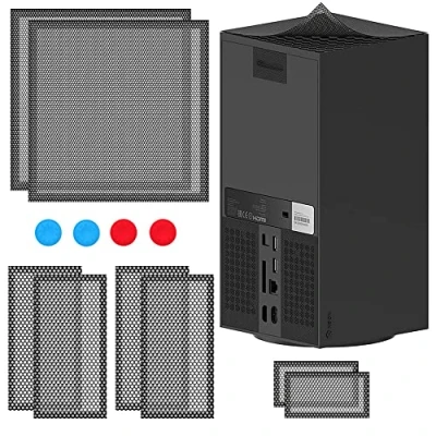 Immagine di Shunwige Filtro antipolvere per Xbox Series X, Coperchio bauletto/sfiato console X (2 set) Plus: con 4 cappucci impugnatura