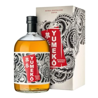 Immagine di Yumeko Whisky, Whisky Giapponese, 700 ml, Blended, Fermentazione 96h, Doppia Distillazione, Invecchiamento in Botti di Quercia Americana e Bourbon, Idea Regalo, con Astuccio 40% vol.