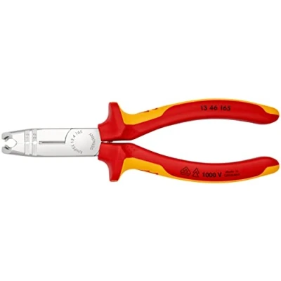 Immagine di Knipex Spelacavi Cromata, Isolati con Manici Rivestiti in Materiale Bicomponente, Collaudati Vde 165 Mm (Confezione Self Service/Blister) 13 46 Sb