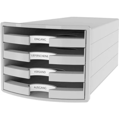 Immagine di HAN IMPULS 1013 11 Cassettiera Grigio luminescente DIN A4 Numero cassetti: 4