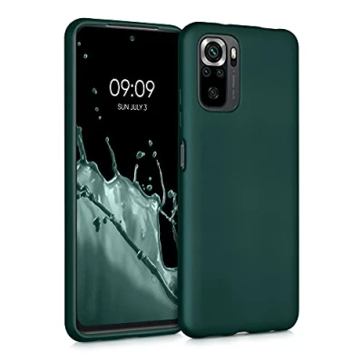 Immagine di kwmobile Custodia Compatibile con Xiaomi Redmi Note 10 / 10S Cover Back Case Morbida Protezione in Silicone TPU Effetto metallizzato petrolio