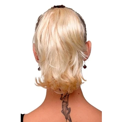 Immagine di WIG ME UP Toupet Coda di Cavallo Extension Mix Biondo Platino Corto look Wild Fissaggio con Ganci a Farfalla 20 cm T6545 24BT613