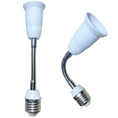 Immagine di DZYDZR 2pcs Portalampada E27 da 19 cm Flessibile Adattatore Prolunga a Collo di Cigno Bianco Per Lampadine LED（7,5in）