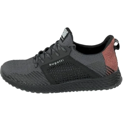 Immagine di bugatti Uomo sneakers in mesh traspirante, memory foam, lacci elastici, Nero, 40 EU