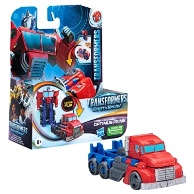 Immagine di Transformers EarthSpark Action figure di Optimus Prime da 10 cm, conversione in 1 passaggio con lancio aria, giocattolo per bambini e bambine dai 6 anni su