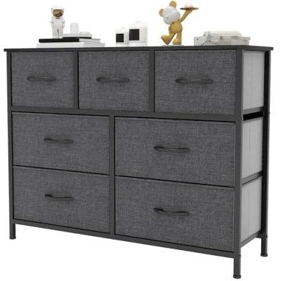 Immagine di YITAHOME Cassettiera in tessuto con 5 cassetti,Robusta struttura metallica, Salvaspazio Camera da Letto,Cassettiera Armadio,Grigio nero