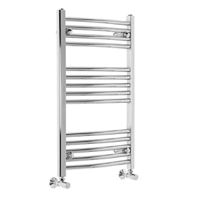 Immagine di Fjord Scaldasalviette Curvo Design Termoarredo Calorifero Bagno 800 x 500mm Interasse: 450mm 248 Watt Cromato