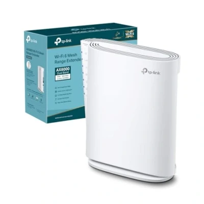Immagine di TP Link RE900XD Ripetitore WiFi 6 AX6000Mbps Doppia Banda, 160MHz, 2,5 Gigabit Porta, Amplificatore Mesh Extender, Potente Per Casa, Access Point, MU MIMO, Da Tavolo o Parete