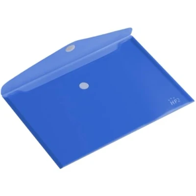 Immagine di HF2 190126 Buste trasparenti per documenti orizzontali, formato A4, confezione da 10, colore: trasparente/blu