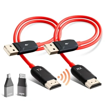 Immagine di cavo HDMI wireless Extender 1080P, Trasmettitore per lo streaming di file audio e video HD da un laptop a HDTV o proiettore, Ricevitore Transmitter