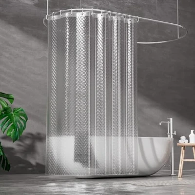 Immagine di ecooe Tenda Doccia EVA Impermeabile Antimuffa 180 x 200 cm,Tenda Vasca da Bagno Trasparente, 3D con 12 Anelli per e