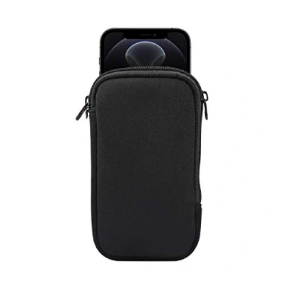 Immagine di Custodia in neoprene per cellulare 15 14 13 12 11 Pro iPhone X XS SE Samsung Galaxy S24 S23 S22 S21 S20 S10e A01 Google Pixel 8 7a 5 4a 4 (M, nero)