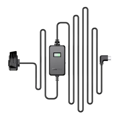 Immagine di Vantrue Display USB C OBD con 3 livelli per tutti i supporti Dash Cam, protezione a bassa tensione 11,6 V/12 V/12,4 V, 23,6 V/24 V/24,4 monitoraggio parcheggio, lunghezza metri (VP04)