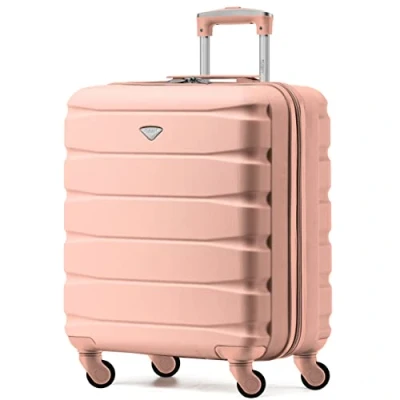 Immagine di Flight Knight Valigie Rigide in ABS Leggere a 4 ruote Bagaglio mano da cabina approvato per compagnie aeree come British Airways e dimensioni massime easyJet borsa grande 56x45x25cm