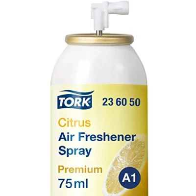 Immagine di Tork 236050 Deodorante Spray Premium Citrus (Limone) / Ricarica da 75 ml per dispenser, compatibile con sistema A1, numero di dosi: 3000