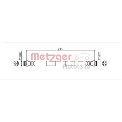 Immagine di METZGER 4111806 Tubi Freno Assale posteriore Sx, Dx, interno 235 FIAT: 500L