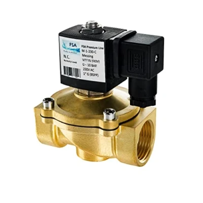Immagine di FSA Elettrovalvola in Ottone 1&quot; 230V AC 0 10 bar Viton normalmente chiusa
