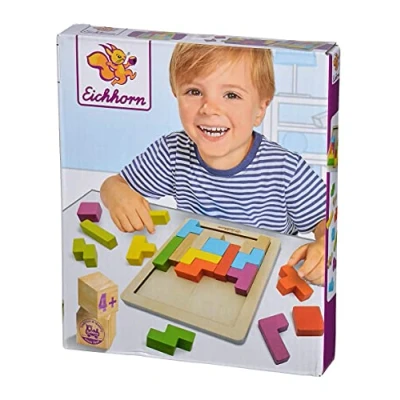 Immagine di Eichhorn gioco di formine colorato, abilità con 20 pietre in 5 forme, 21 pezzi, 18 x 15 cm, per 1 giocatore, legno, dai 4 anni su