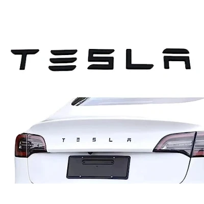 Immagine di Manori Market Lettere decorative autoadesive e individuali 3D baule: compatibili con modelli Tesla: X, Y, S 3 (grigio)