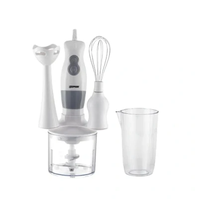 Immagine di Zephir, Frullatore Multifuzione con Accessori, 300W, Frulla, Miscela, Monta e Trita, ad Immersione, Frusta per Montare, Contenitore Tritatutto da 0.75L, 4 Lame in Acciaio Inox