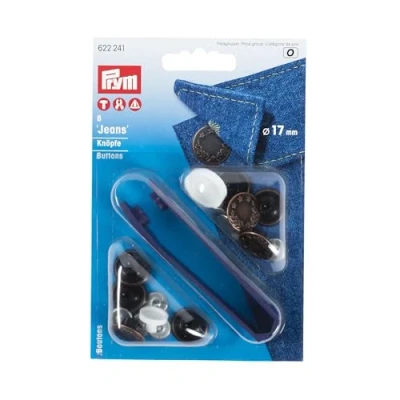 Immagine di Prym Bottoni Per Jeans Disegno Con Corona Di Alloro 8 Pezzi, Dimensioni: 17 mm, Rame vecchio
