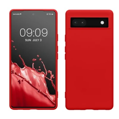 Immagine di kwmobile Custodia Compatibile con Google Pixel 6a Cover Back Case per Smartphone in Silicone TPU Protezione Gommata rosso classico