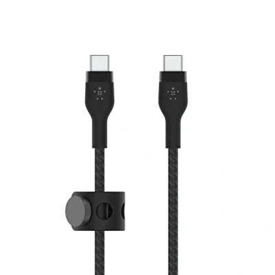Immagine di Belkin BoostCharge Pro Flex cavo intrecciato da USB Type C a C, di ricarica rapida PD, certificato IF per iPhone 16/15, Galaxy S24, Pixel, iPad, Nintendo Switch, MacBook, altri, 1 m, nero