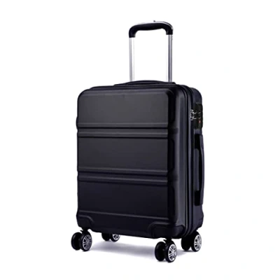 Immagine di KONO Trolley Bagaglio a Mano Rigida Valigia da Viaggio in ABS Valigie con 4 Ruote e Lucchetto TSA 51.5x38x21cm, Nero