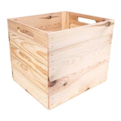 Immagine di Creative Deco Cassetta in Legno Naturale Adatta agli Scaffale Kallax Cestino Portaoggetti con Maniglie 33x37x33cm Cubi Portaoggetti, Scatola Contenitori per Armadio Salvaspazio