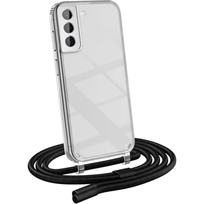 Immagine di MyGadget Cover per Samsung Galaxy S21 Plus Custodia con Corda Case Cordino Trasparente Antiurto Laccio Tracolla Practical Stylish Nero