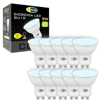 Immagine di CLAR GU10 LED, LED GU10, Lampadine a Lampadina Faretti Luce Fredda, 9W (Pack 10)