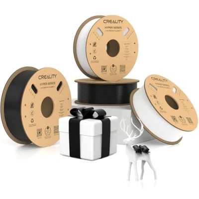 Immagine di Creality Hyper PETG, filamento nero e bianco, 1,75 mm, PETG 4 kg, precisione dimensionale +/ 0,03 materiali di stampa 3D per la maggior parte delle stampanti