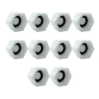 Immagine di HLIWS 10 pezzi 1/2 inch BSP Tappo Blocco Fissaggio Femmina Esagonale,con Rondelle,Rubinetto filettato per elettrodomestico(Filettatura femmina)
