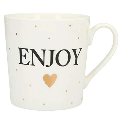 Immagine di Depesche 5909.008 Tazza con manico, in porcellana, 300 ml, motivo: Enjoy, multicolore