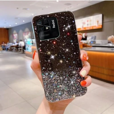 Immagine di Custodia Compatibile con Xiaomi Redmi 10C Cover Trasparente Brillantini Stellari Sottile Antiurto in TPU