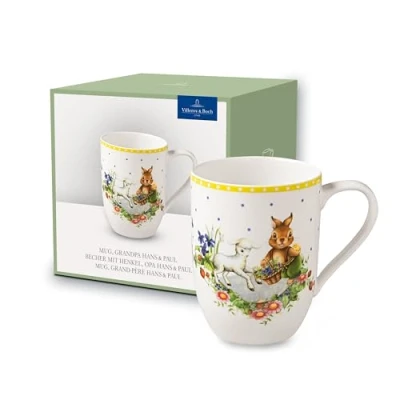 Immagine di Villeroy &amp; Boch Spring Awakening tazza con manico, nonno Hans e Paul, giallo verde, capacità 280ml