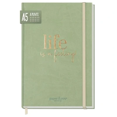 Immagine di paper&amp;you® Bullet Journal punteggiato A5 con elastico [sughero] 156 pagine taccuino a puntini, diario sostenibile e climaticamente neutrale
