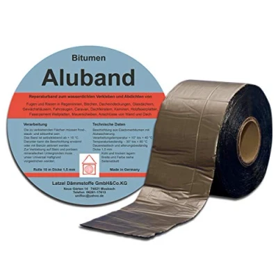 Immagine di Nastro in alluminio bituminoso autoadesivo, resistente ai raggi UV, colore piombo 100 mm 10 metri