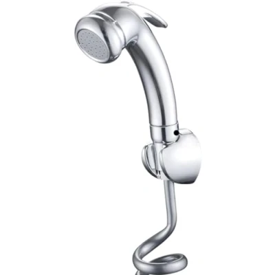 Immagine di Soffione doccia a mano ad alta pressione con grilletto, bidet doccetta per WC, filettatura da 1/2&quot;, cromato camper, roulotte, vasche bagno, barche, servizi igienici, campeggio, pulsante di