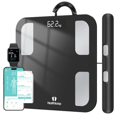 Immagine di Bilancia Healthkeep Pesapersone Digitale, ad Alta Precisione per la Misurazione Mano piede, App Amartphone, LED Display, 180kg, 300 * 300mm