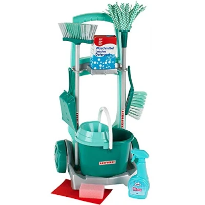 Immagine di Theo Klein 6562 Carrello Pulizia Leifheit con Accessori Resistenti I Include mocio, Secchio, Scopa e Molto Altro Dimensioni 29 cm x 24 60 Giocattoli per Bambini dai 3 Anni in su