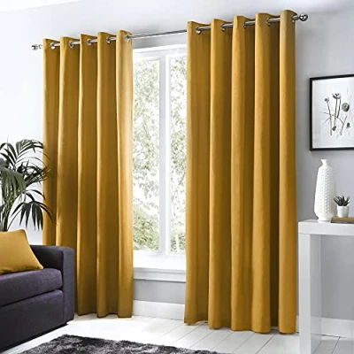 Immagine di Fusion Sorbone., Cotone, Ochre, 46&quot; Width x 90&quot; Drop (117 229cm)
