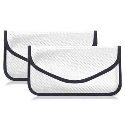 Immagine di Faraday, custodia per cellulare, 2 pezzi, Keyless Go, protezione RFID Blocker, grande Faraday privacy e chiavi dell&#039;auto, in fibra di carbonio [argento]