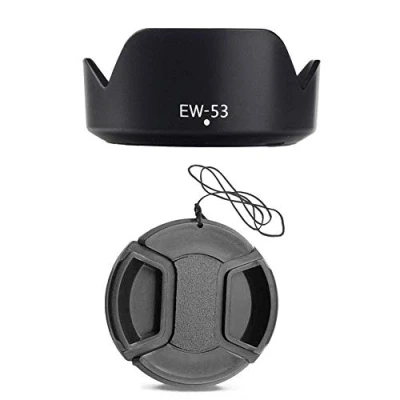 Immagine di Komet paraluce e tappo per Canon EOS M100 M50 M6 M10 con EF M 15 45mm f/3.5 6.3 is STM Lens sostituisce EW 53 (1 + 1 tappo)