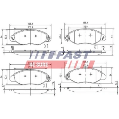 Immagine di FAST FT29547 Kit pastiglie freno Assale anteriore con segnalatore acustico usura FORD: Transit Mk5 Van, Camion pianale/Telaio