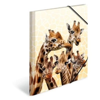 Immagine di HERMA Cartellina portadocumenti A4 giraffa per bambini, in plastica con motivo animale, elastico, alette interne e stampa interna ragazzi ragazze