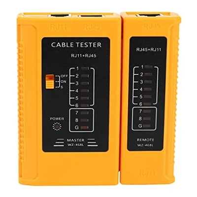 Immagine di Bassulouda Tester per cavi di rete RJ45, RJ11, RJ12, CAT5, CAT6, UTP, USB, LAN e Ethernet (batteria non inclusa)